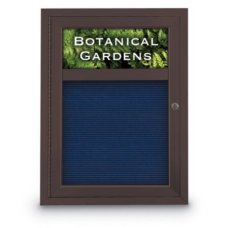 United Visual Products Indoor Enclosed Combo Board, 42"x32", Gold Frame/Grey & Forbo UVCB4232G-GREY-FORBO
